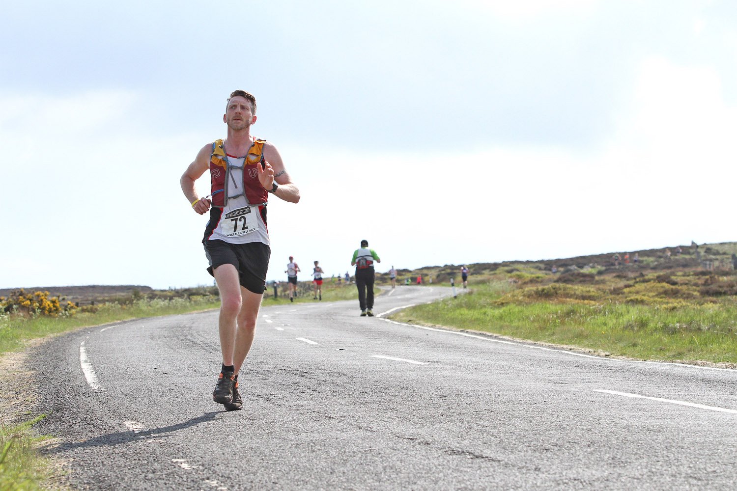 View looking up the top section of the climb - photo taken during the West Nab Fell Race, Meltham, Huddersfield, UK.